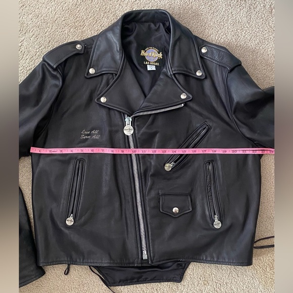 Hard Rock Cafe Biker Leather Jacker - Picture 12 of 14